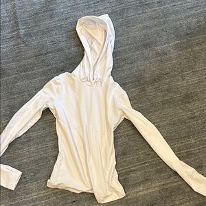 ALO Yoga White Hooded Top